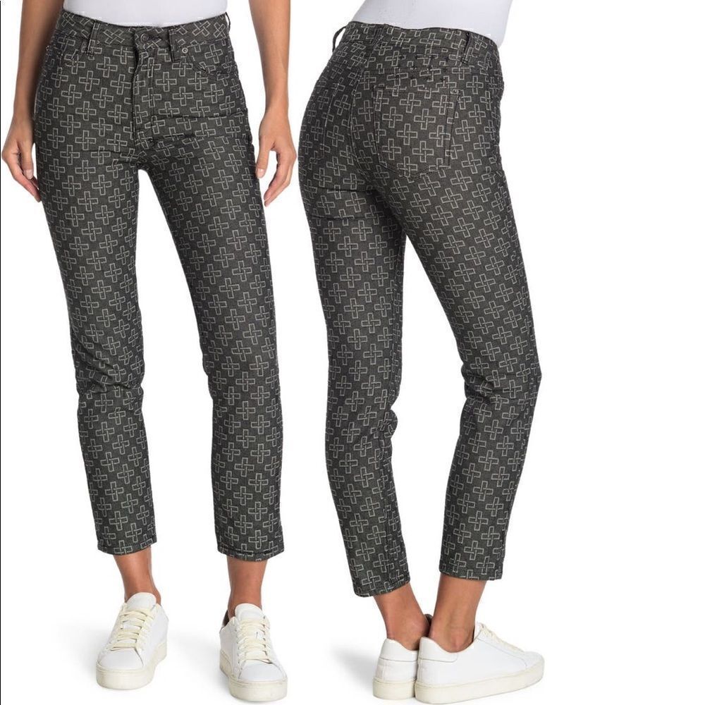 Ksubi Women’s slim pin monogram cropped ankle pants size 24, NWT